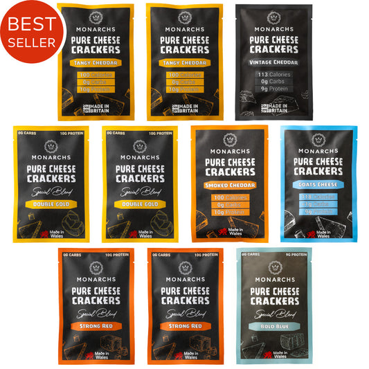 Various packages of Monarch's Pure Cheese Crackers